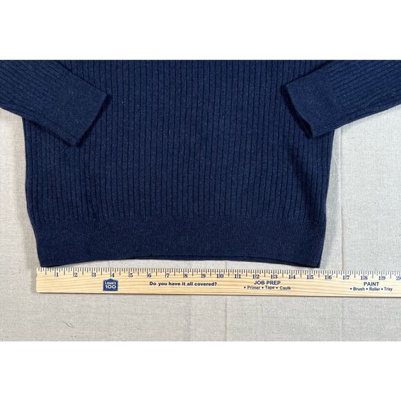 Massimo Dutti womens Large cashmere wool sweater Navy Blue - Picture 3 of 7